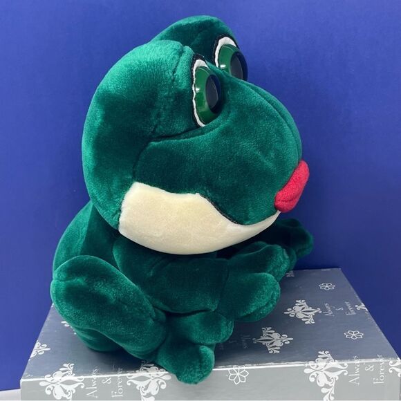 Russ Berrie Smooches Green Frog 10” Plush - Picture 8 of 10
